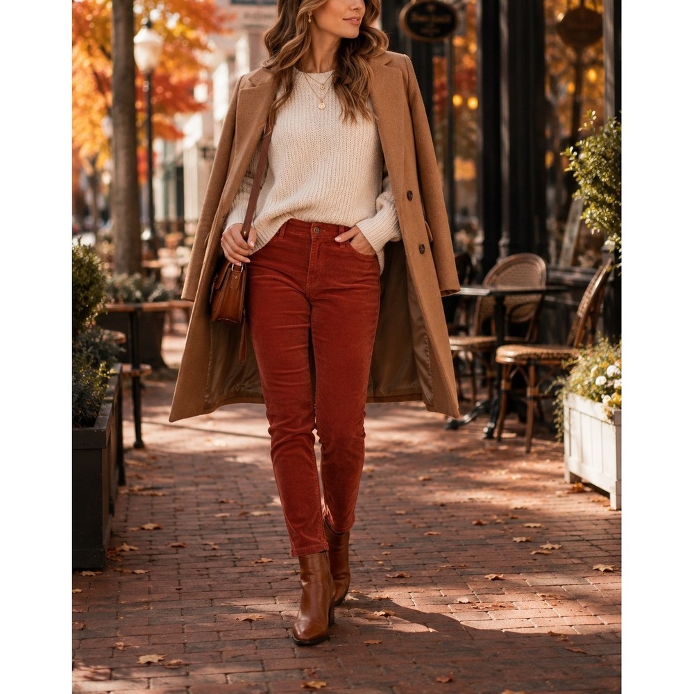 Gap 1969 Always Skinny Corduroy Pants Womens 28 Raisin Red Stretch Low Rise